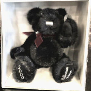 Dan Dee Teddy Bear Black Silver Millennium 2000 Faux Fur Plush 1st Ed New Box